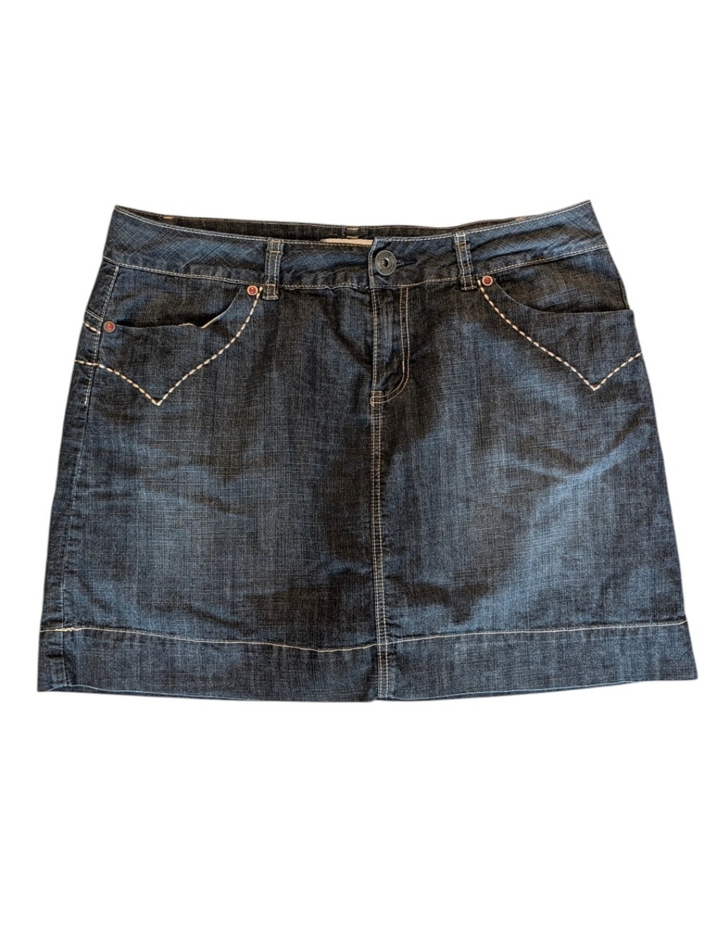 Vintage Venezia Blue Cotton Blend Denim Mini Skort. Size 16.
